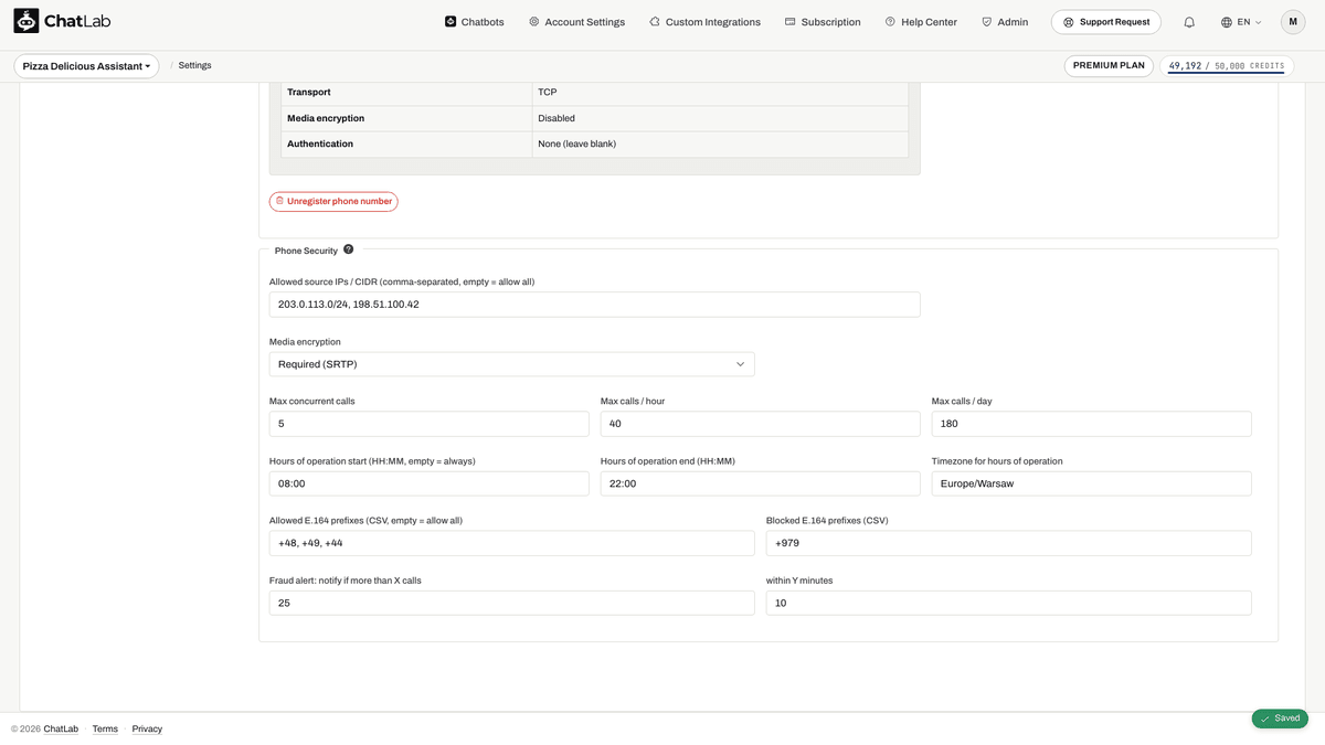 Phone Security restrictions panel|width=70