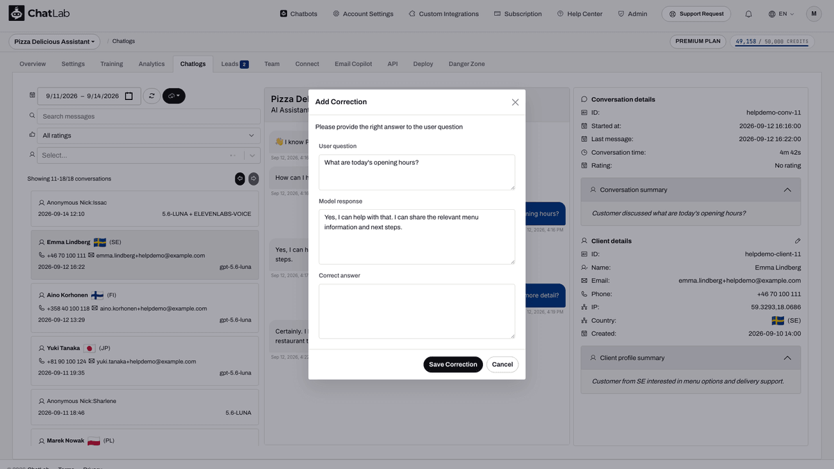Add Correction modal|width=60