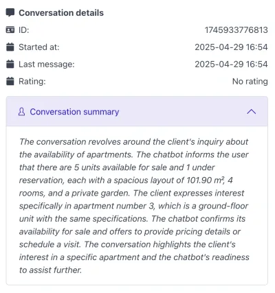 Conversation summaries