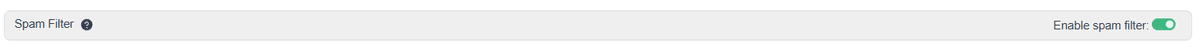 Spam Filter toggle