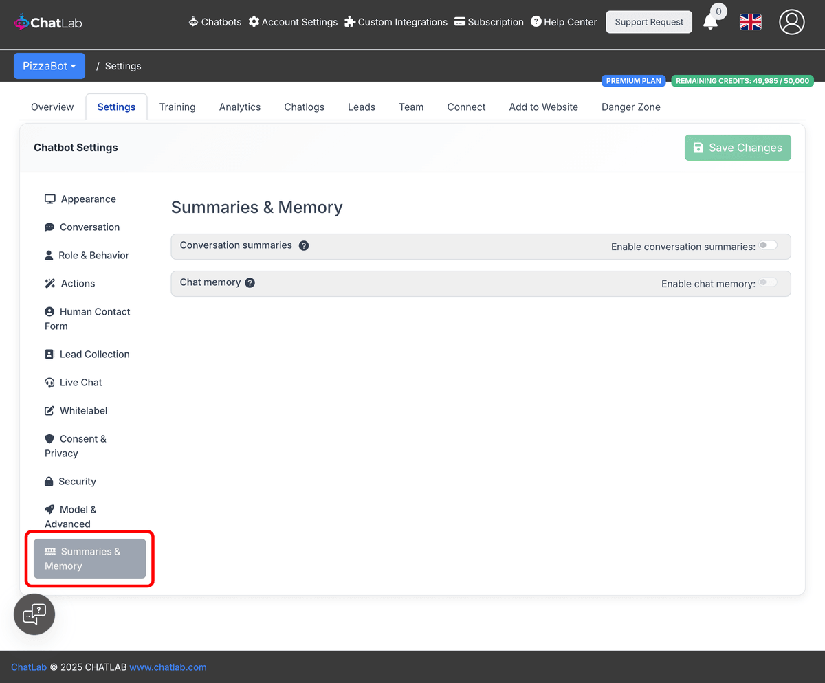 Summaries & Memory navigation
