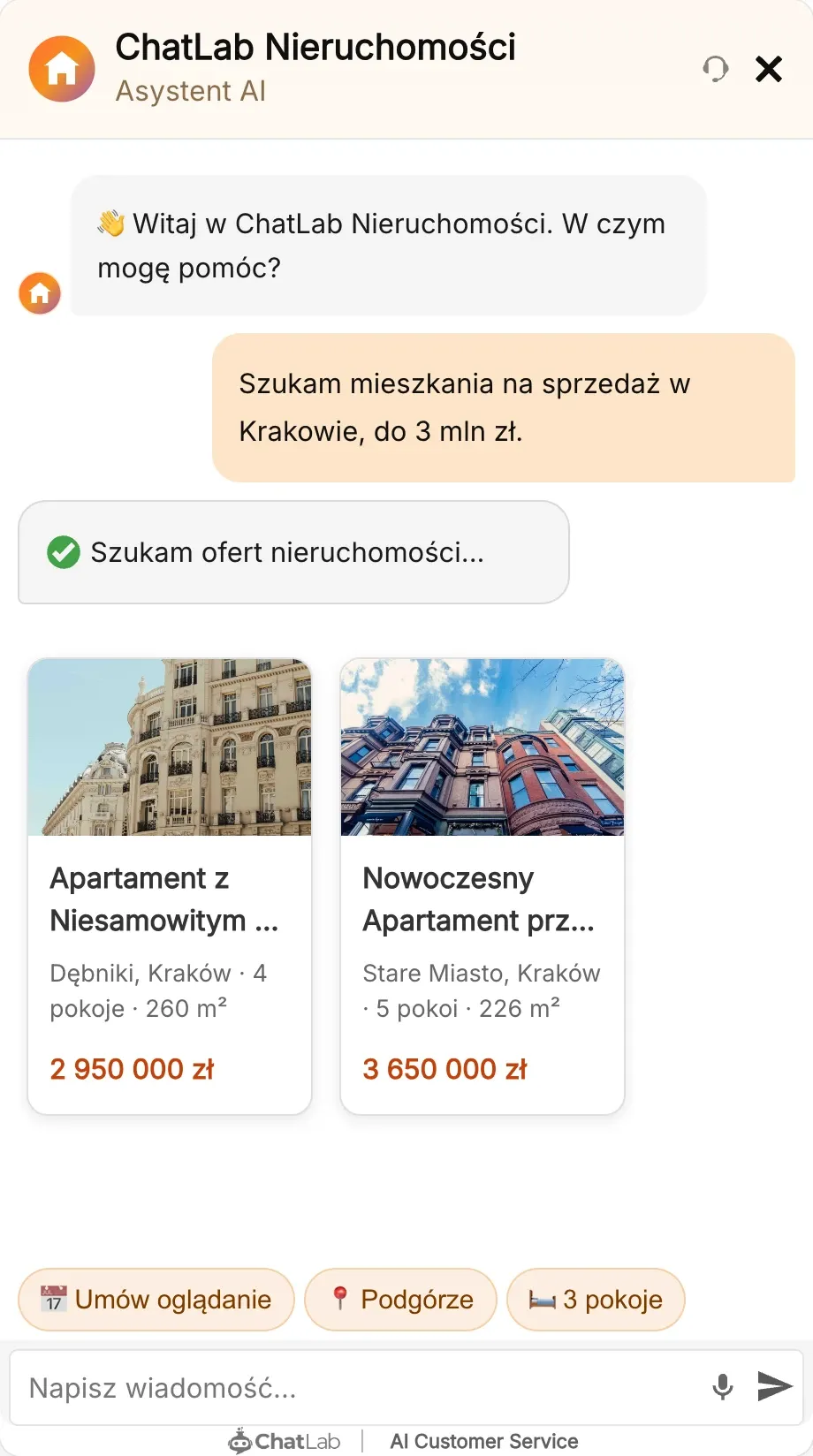 Czat AI dla nieruchomości