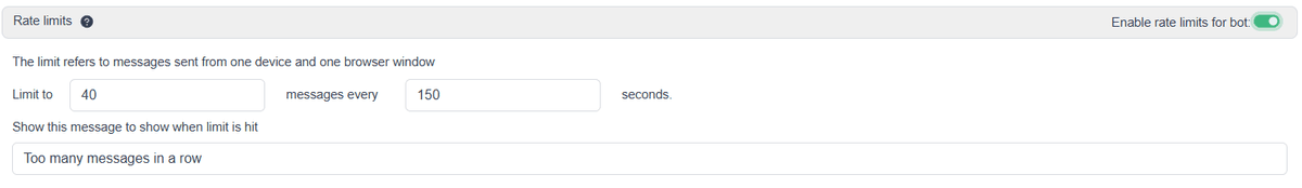 Rate Limits configuration