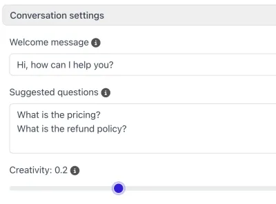 Conversation settings