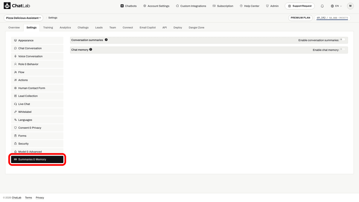 Summaries & Memory navigation