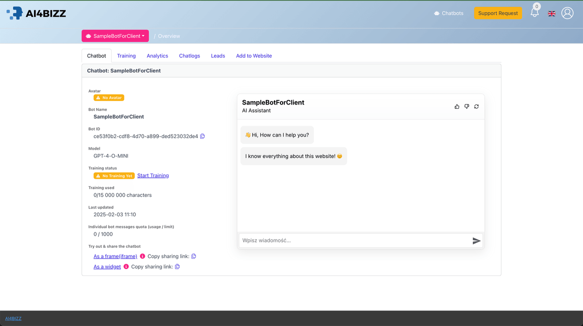 Sample agency client portal showing branded admin interface