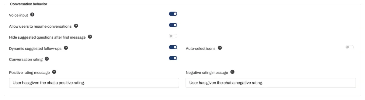 Conversation settings