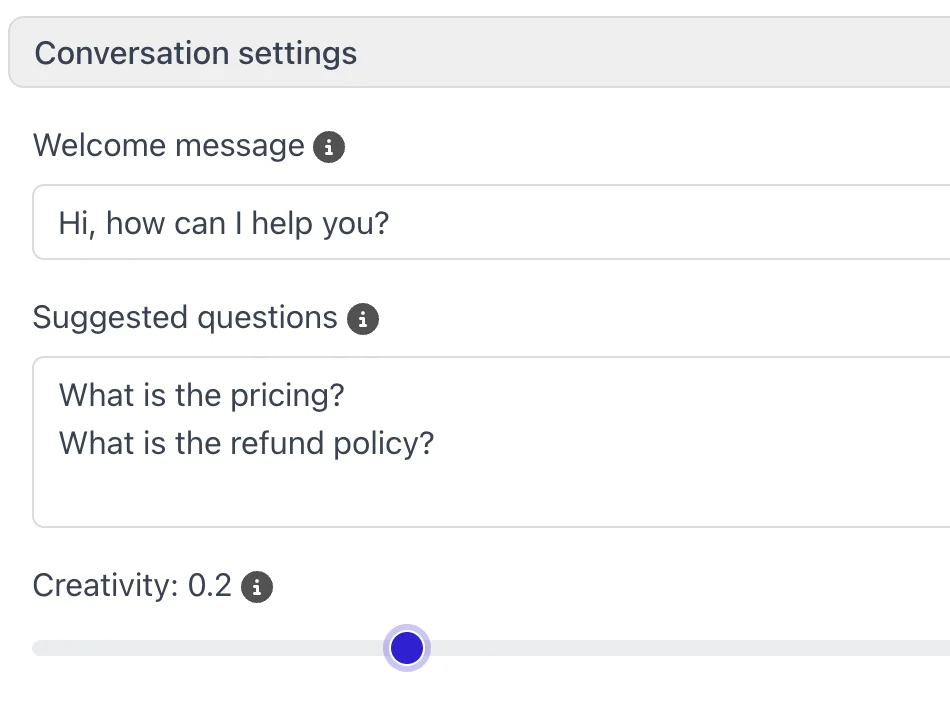Conversation settings