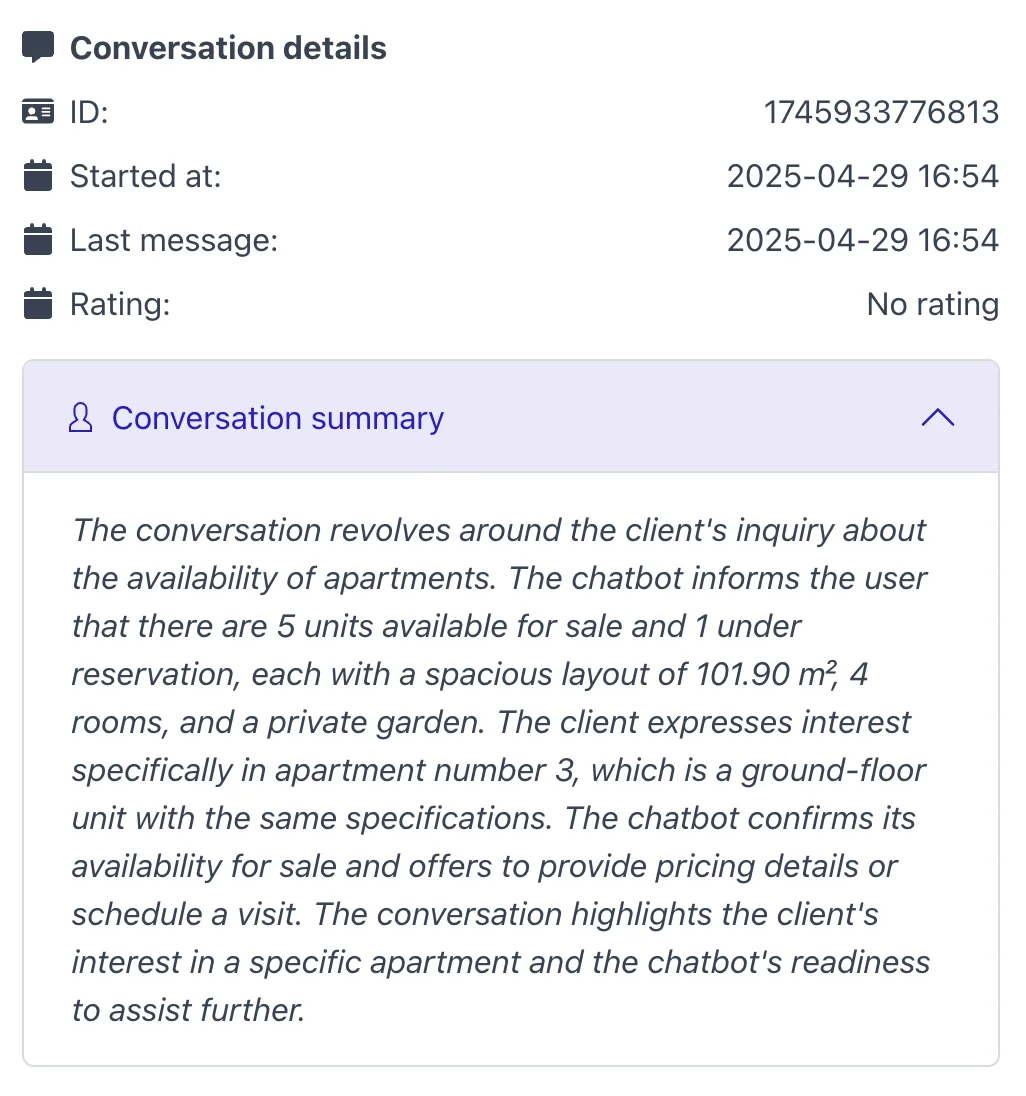 Conversation summaries