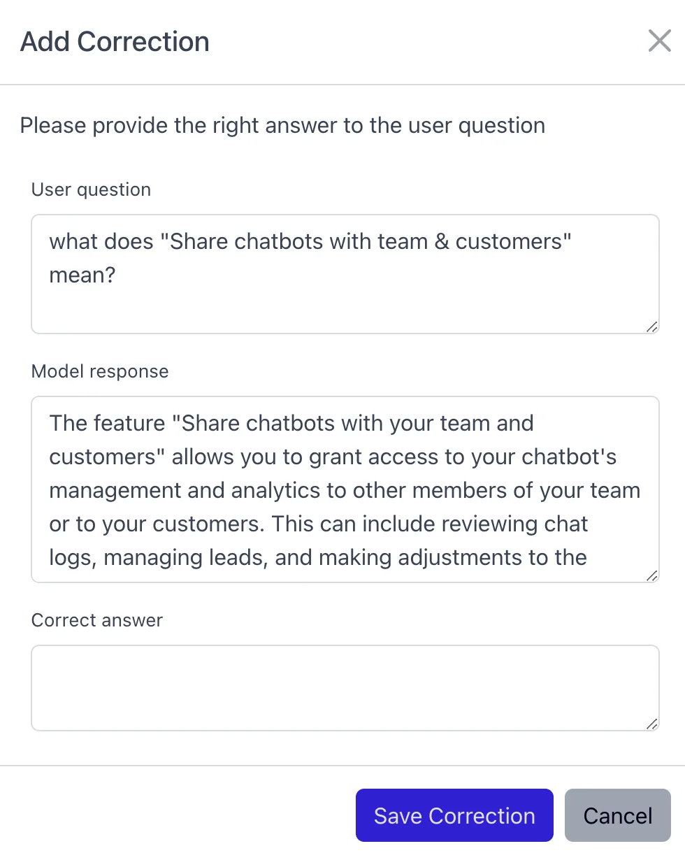 Correct wrong answers