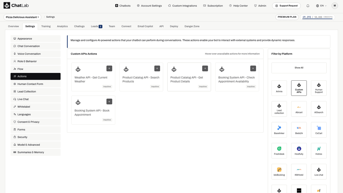 Adding a custom API action