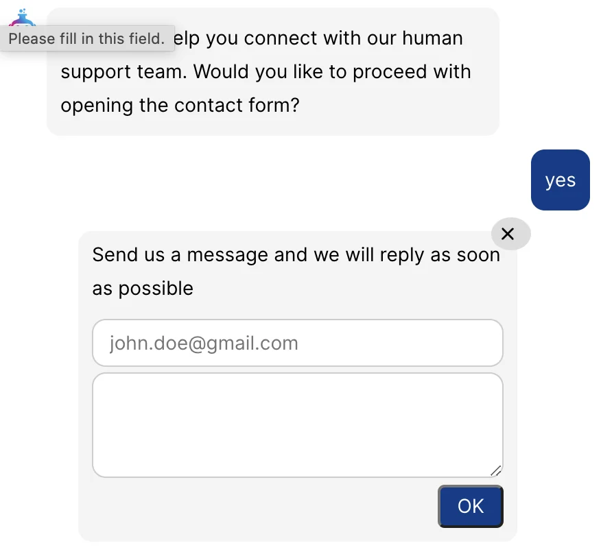 Human support fallback